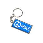 Graphics and More Peace Symbol   Blue   New Keychain Ring