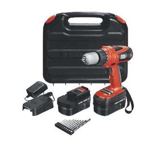   Decker NEW 18 Volt Cordless Drill Kit with Accessories 