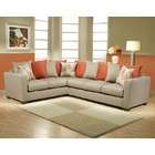 Benchley Sectional Sofa Multi Throw Pillows Back in Dolphin Tan Color