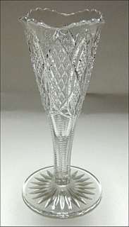 Duncan Scalloped Six Point EAPG Pressed Glass Vase  
