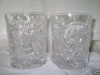 Fostoria STOWE Crystal double old fashioned glasses  