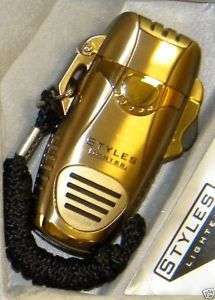 STYLES Triple Flame JET Cigar Torch Lighter GOLD  