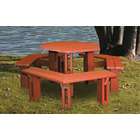 Engineered Plastic System Hexagonal 6 Sided Picnic Table With Benches