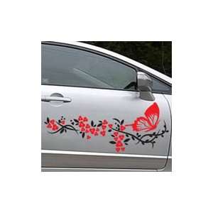 Bicolor Flowers and Butterfly car decals (set of 2)