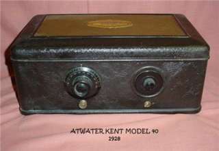 1928 ATWATER KENT TYPE 40 TABLE TOP METAL AC ANTIQUE VACUUM TUBE RADIO