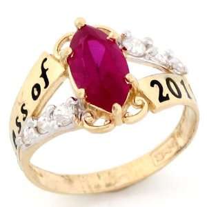    10k Gold July Birthstone Class of 2012 Graduation Ring: Jewelry