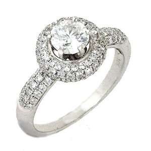  1.44 Ct Round Diamond Antique Style Engagement Ring in 18k 