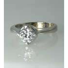 CD2U 0.99 Carats Princess Diamond 14K White Gold Engagement Ring 