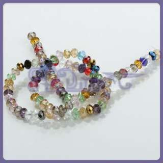 100 PCS Multicolor Glass Crystal Faceted Rondelle Beads  