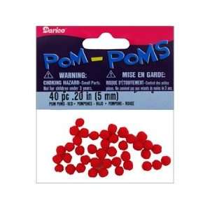  Darice Pom Poms 5mm Red 40pc (Pack of 6) 