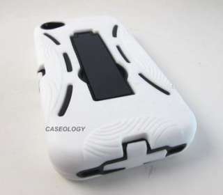 WHITE IMPACT HARD SOFT SHELL CASE COVER APPLE IPHONE 4 4S PHONE 