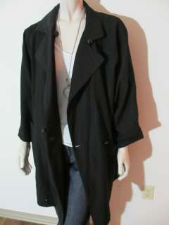 Designer Montrer Black Trench Wool Coat Jacket Outerwear Clothing 