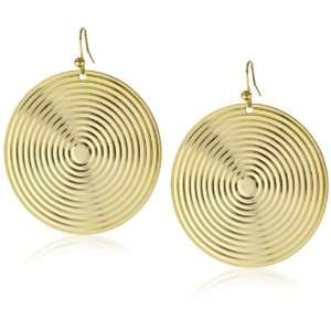  Privileged NYC Gold plated Roundel Groove Earrings 2.5 