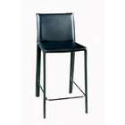  com abbeville raven black leather counter stools set of