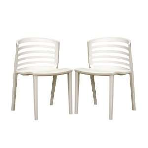   Wholesale Interiors Ofilia White Plastic Chair Set of Two Furniture