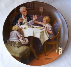 NORMAN ROCKWELL THE GOURMET 1985 KNOWLES PLATE 8 1/2  