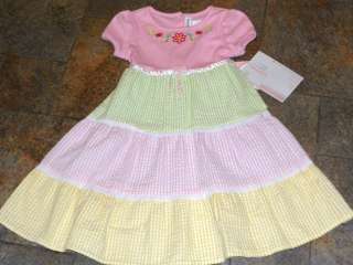 NWT Youngland Pink Green Yellow Gingham Dress 6 5  