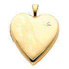  14K Yellow Gold Foot Engraved Diamond Accent Heart Locket Pendant 