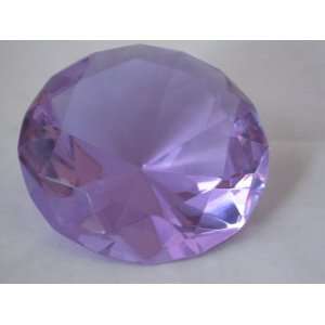  Purple Glass Diamond Shaped Paperweight 3.93 Inches (100 