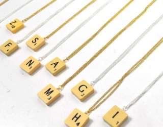  SCRABBLE NECKLACE Personalised Initial Pick Letter Gift Packaged NEW