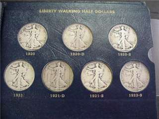 1916 1947 WALKING LIBERTY HALF COMPLETE SET MANY AU/BU WITH 1921, 1921 
