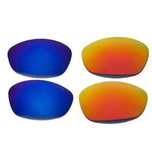   Fire Red + Ice Blue Lenses For Oakley Straight Jacket Sports