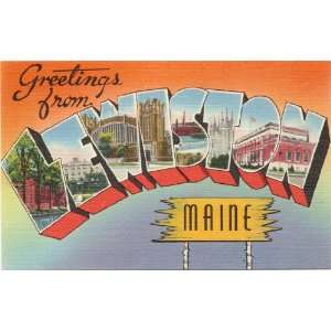   Postcard Large Letter Greetings from Lewiston Maine 