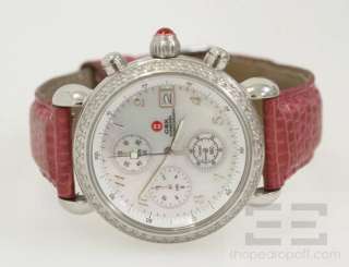 Michele Ladies CSX Diamond Chronograph Watch & 4pc Leather & Lizard 