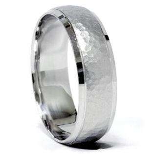 Mens Palladium Hammered Comfort Fit Wedding Ring Band  Pompeii3 Inc 