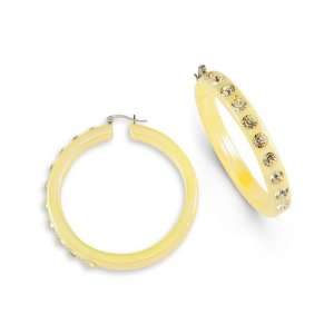    Yellow Topaz Swarovski Crystal Acrylic Hoop Earrings: Jewelry