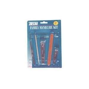 Trim Family Manicure Set 5 Piece Kit (Tweezer, Nail Clipper, Toenail 