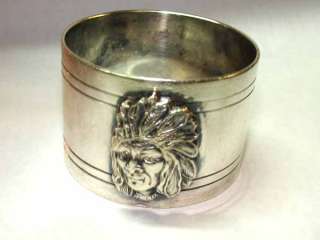 Unusual Argentine Indian Chief silverplated Napkin ring  