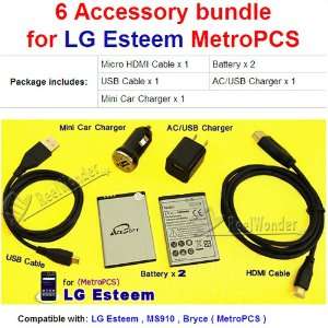 Accessory 5 Ft thin HDMI Cable 2X AceSoft 1800mAh Li ion Battery Mini 