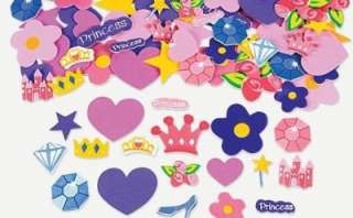 20 Princess Foam Sticker Scrapbook Jewels Crown Slipper  