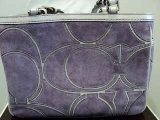 COACH ~Purple/White Suede/Leather/Charm Tassel/Limited Edition/Rare 
