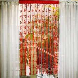  Tassel String Door Curtain Window Room Divider   Red: Home & Kitchen