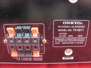 You are viewing a used Onkyo TX 8211 FM AM Stereo Receiver