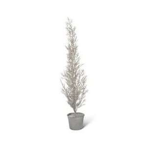    Large Silver Glitter Potted Tree Holiday Decora