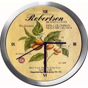  ROBERTSON 14 Inch Coffee Metal Clock Quartz Movement 