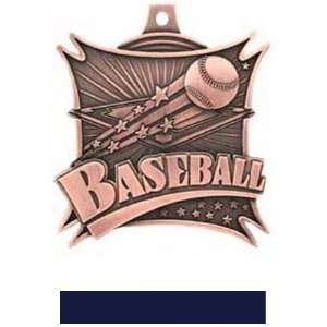  Hasty Awards Xtreme Custom Baseball Medals M 701 BRONZE MEDAL/NAVY 