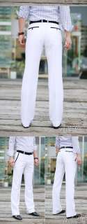 Mens Luxury Premium Skinny Dress Pants White M L XL  