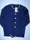 NWT BROOKS BROTHERS WOMENS BLUE CARDIGAN ROUND NECK BUT