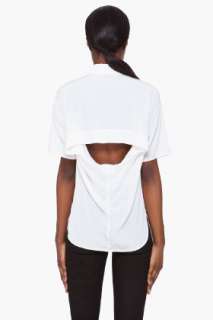 Alexander Wang White Silk Open Back Shirt for women  