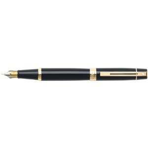  Sheaffer 300 Glossy Black w/ Gold Tone Trim Fountain Pen 