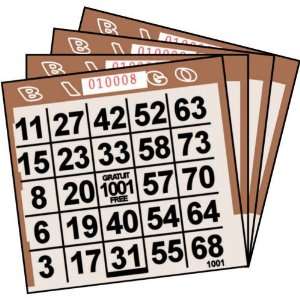  1 ON Brown Tint Paper Bingo Cards (500 ct) (500 per 