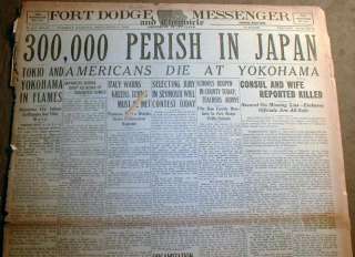   WORST EARTHQUAKE in Japanese history kills 100,000 TOKYO Japan  
