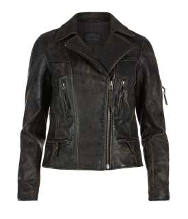 Kendall Leather Biker Jacket, Women, Leather, AllSaints Spitalfields