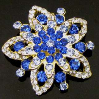   FREE SHIPPING 1pc Rhinestone crystal flower brooch pin wedding bridal