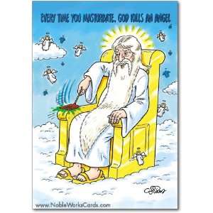  Funny Birthday Card God Kills Angel Humor Greeting Daniel 