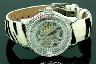 Freeze Unisex Diamond Watch with Zebra Band 1.00 CT  